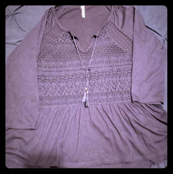 Blue half sleeve flow blouse - Picture 1 of 1